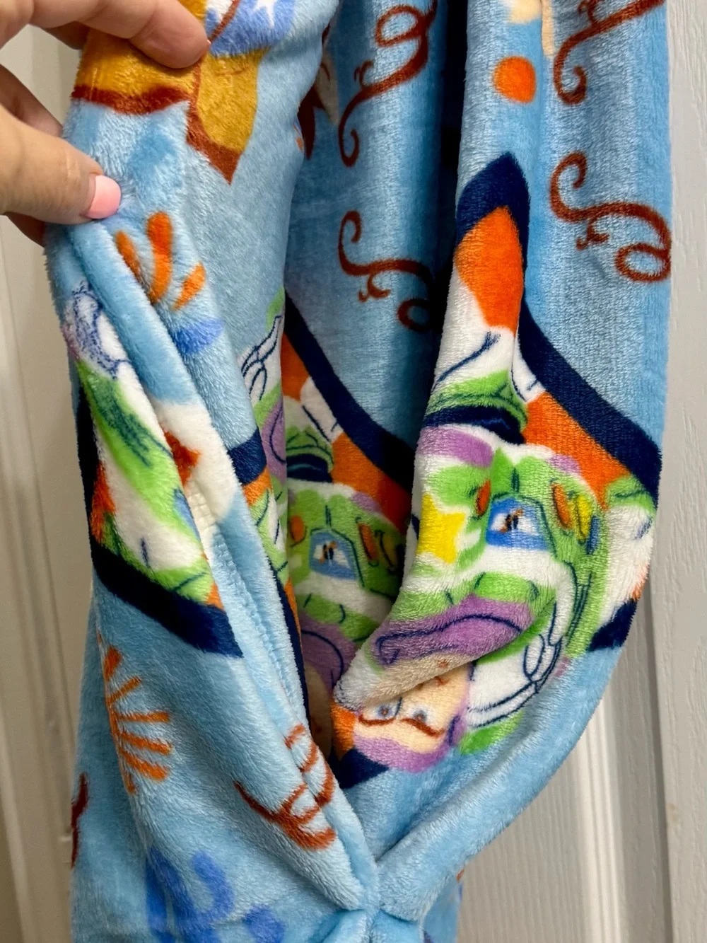 Disney Pixar Toy Story 5 Woody & Jessie Plush Throw Blanket - Blue NWT